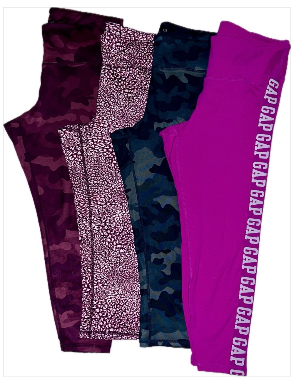 GAP Women’s 4-Pack GapFit Leggings - Burgundy, Pink, Dark Green, Magenta